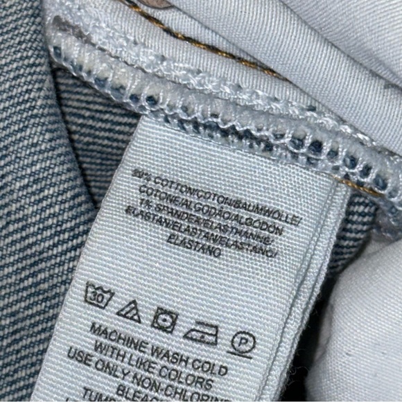 Free People We The Free Stella Hi Rise Slim Straight Jean blue Distressed - Picture 8 of 13